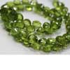 Natural Superb Quality Green Peridot Faceted Onion Drops Beads Strand 9 Inches. Size 6-7MM